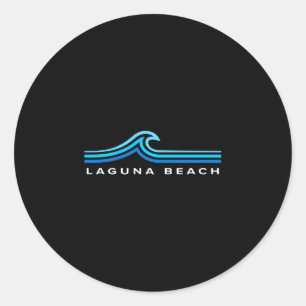 Laguna beach ca golven vintage heren dames jongens ronde sticker