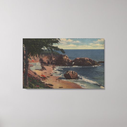 Laguna Beach, CA - Sheltered Cove on Coast Canvas Afdruk (Voorkant)