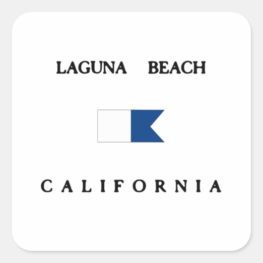 Laguna Beach California Alpha duikvlag Vierkante Sticker (Voorkant)