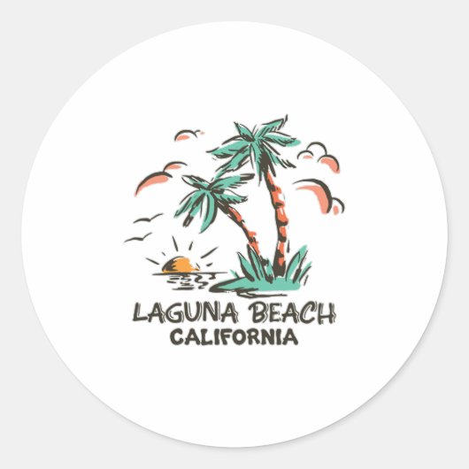 Laguna Beach-California-Colorful Sunset Ronde Sticker (Voorkant)