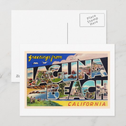 Laguna Beach California, groot Letter-Briefkaart Briefkaart (Voorkant / Achterkant)