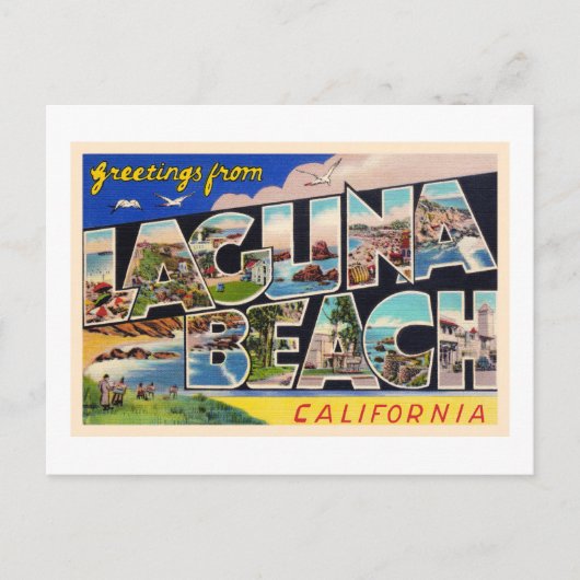 Laguna Beach California, groot Letter-Briefkaart Briefkaart (Voorkant)