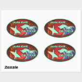 Laguna Beach California lichtgroen surf stickers (Vel)