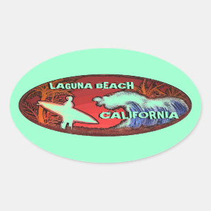 Laguna Beach California lichtgroene surven sticker