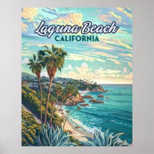 Laguna Beach California Oranje County Vintage Poster