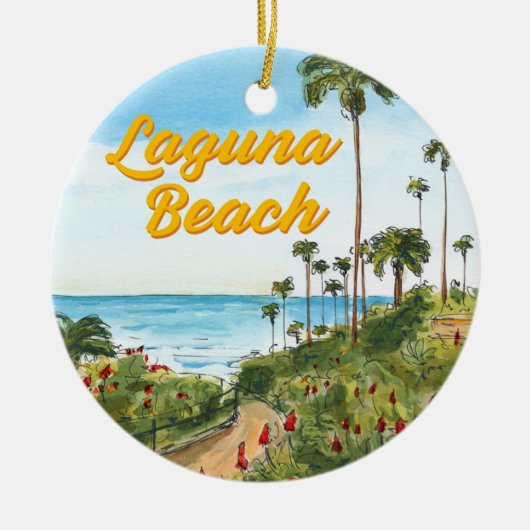 Laguna Beach California Ornament – Coastal Art (Voorkant)