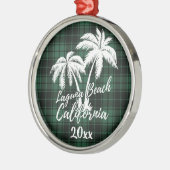 Laguna Beach California Palm Tree Green Pset Metalen Ornament (Links)