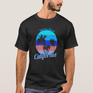 Laguna Beach California Retro Palm Trees Beach Sum T-shirt