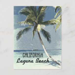 Laguna Beach California  Retro Poster Art Briefkaart
