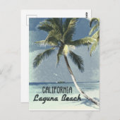 Laguna Beach California  Retro Poster Art Briefkaart (Voorkant / Achterkant)
