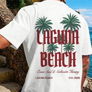 Laguna Beach California Surf Palmen Grafisch T-shi T-shirt