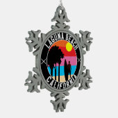 Laguna Beach California Surfing Surf Tin Sneeuwvlok Ornament (Links)