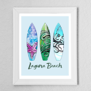Laguna Beach California Surfplanken Poster