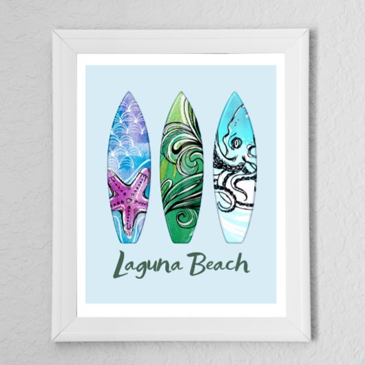 Laguna Beach California Surfplanken  Poster