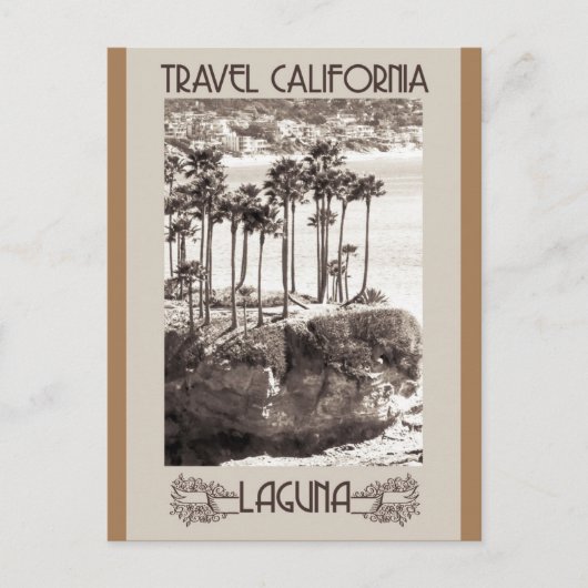 LAGUNA BEACH CALIFORNIA VINTAGE TRAVEL BRIEFKAART (Voorkant)