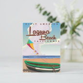 Laguna Beach California Vintage Travel Poster Briefkaart (Staand voorkant)
