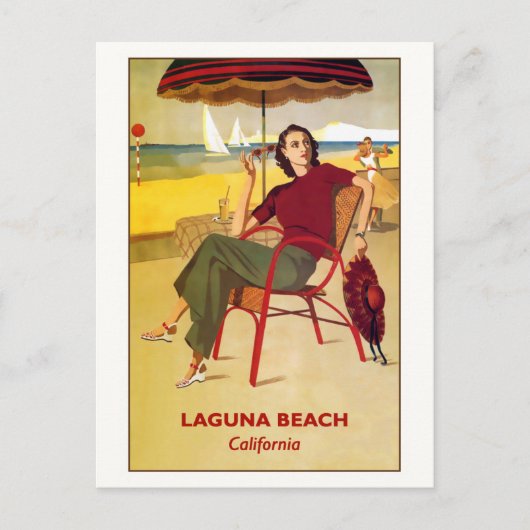 Laguna Beach, California Vintage Travel Poster Briefkaart (Voorkant)