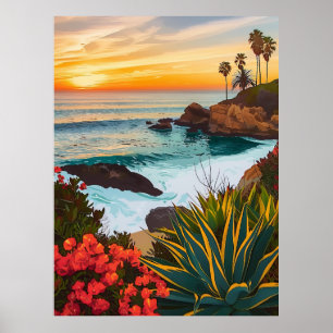 Laguna Beach, Californië Abstract Art Poster