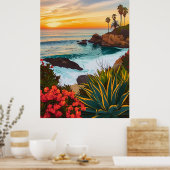 Laguna Beach, Californië Abstract Art Poster (Keuken)