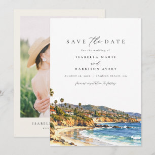 Laguna Beach Californië Bestemming Bewaar de Datum Kaart