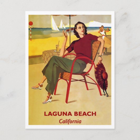 Laguna Beach, Californië, Retro Travel Briefkaart (Voorkant)