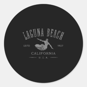 Laguna Beach Californië Surf noodlijdend ontwerp Ronde Sticker