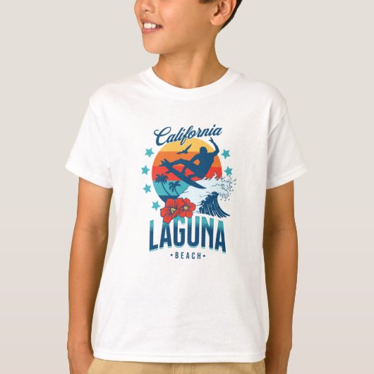 Laguna Beach Californië surfen T-shirt (Voorkant)