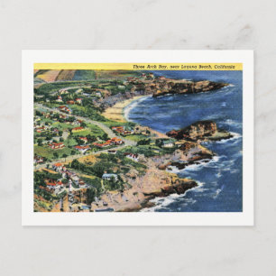 Laguna Beach, Californië, Three Arch Bay Vintage Briefkaart