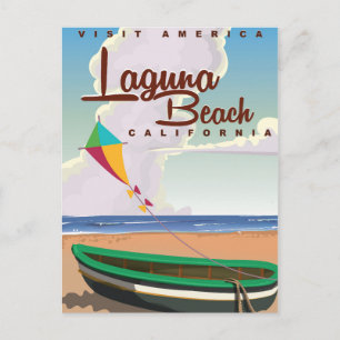Laguna Beach Californië Vintage Reisposter Briefkaart