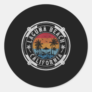 Laguna Beach Californië Zomer Vakantie Vintage Su Ronde Sticker