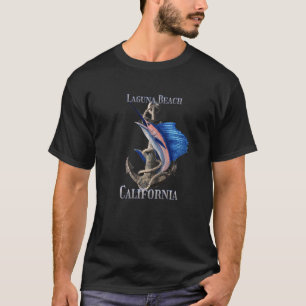 Laguna Beach Californië Zwaardvis Marlijn Oceaan V T-shirt
