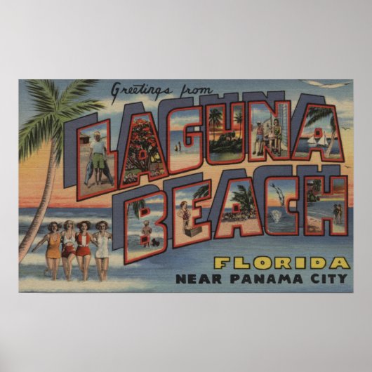 Laguna Beach, Florida - Grote letterscènes Poster (Voorkant)