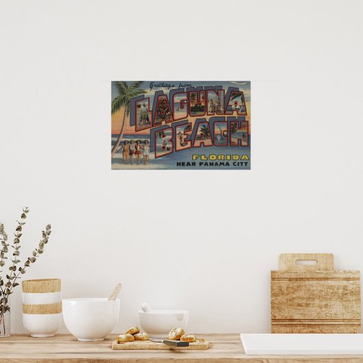 Laguna Beach, Florida - Grote letterscènes Poster (Keuken)