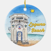 Laguna Beach Lifeguard Tower Ornament (Achterkant)