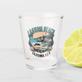 Laguna Beach Retro Vignet Shot Glas (Voorkant)