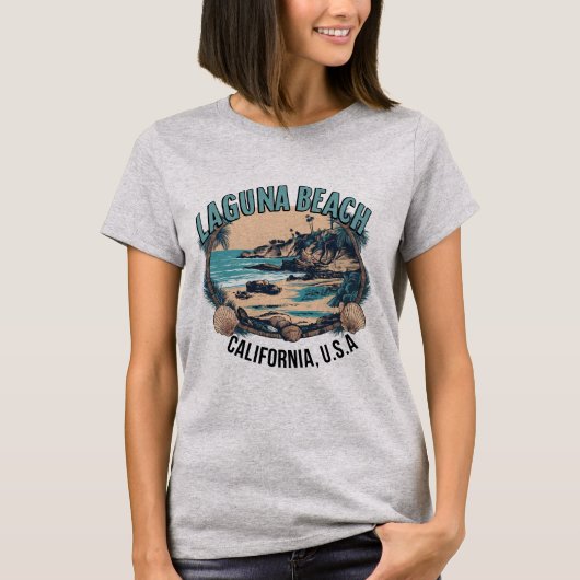 Laguna Beach Retro Vignet T-shirt (Voorkant)