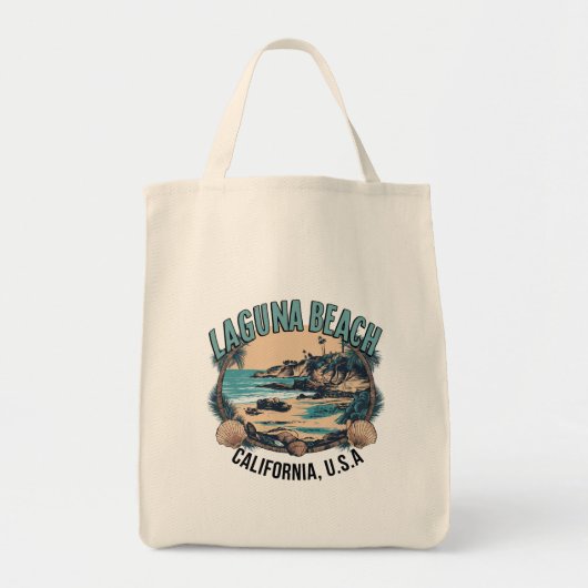Laguna Beach Retro Vignet Tote Bag (Voorkant)