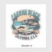 Laguna Beach Retro Vignette Auto Decal Sticker (Vel)