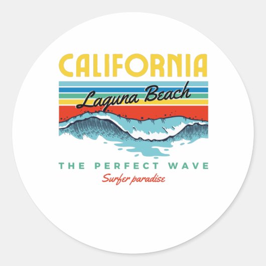 Laguna Beach Ronde Sticker (Voorkant)