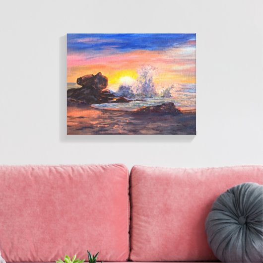 Laguna Beach Sunset Canvas Afdruk (Insitu (Woonkamer))