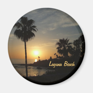 Laguna Beach sunset palmmagnet Magneet