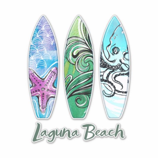Laguna Beach Surfboards XL Sticker (Voorkant)
