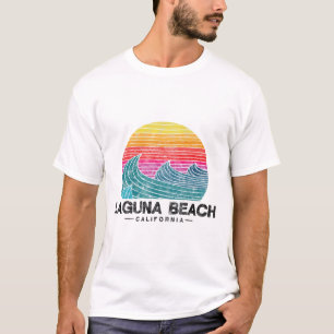 Laguna Beach Surfen Golven Retro California Zonson T-shirt