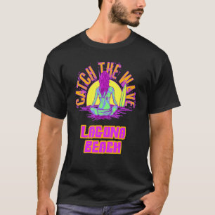 Laguna Beach Surfen Vaporwave Esthetische Strand W T-shirt