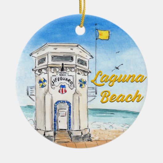 Laguna Beach Toren Ornament voor Strandredders (Voorkant)