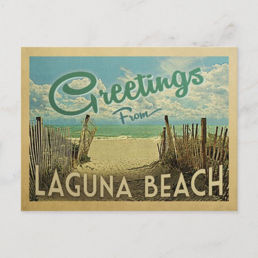 Laguna Beach Vintage Travel Briefkaart (Voorkant)