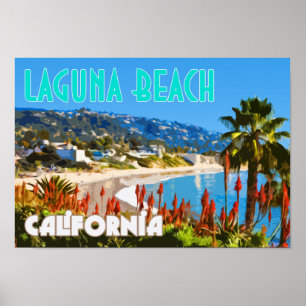 Laguna Beach Vintage Travel Poster