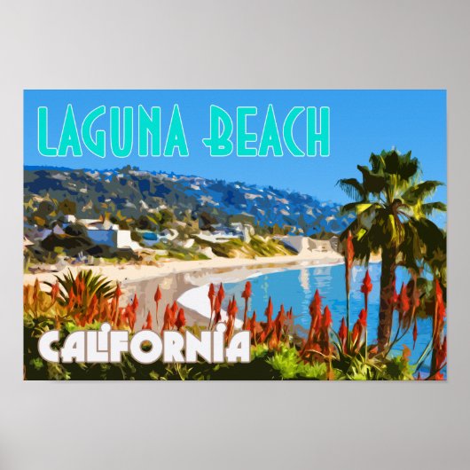 Laguna Beach Vintage Travel Poster (Voorkant)
