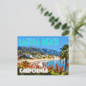 Laguna Beach Vintage Travel Poster Briefkaart (Staand voorkant)