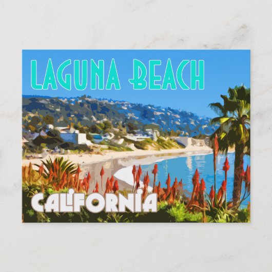 Laguna Beach Vintage Travel Poster Briefkaart (Voorkant)